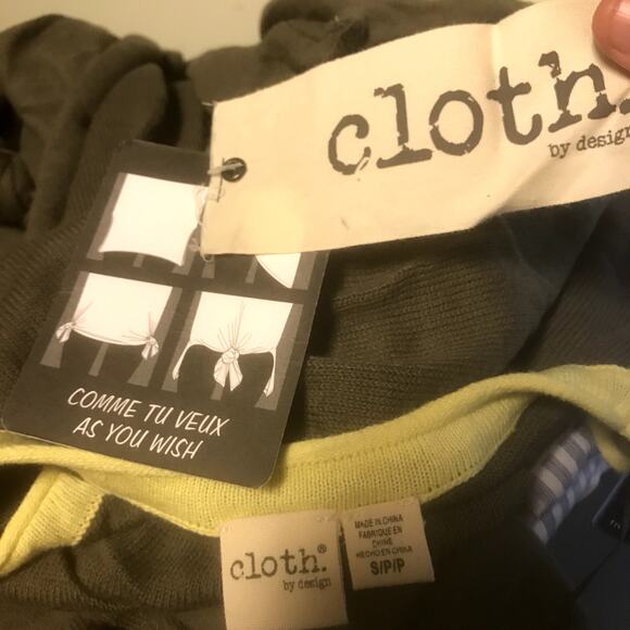 Cloth By Design NWT Oversized Knit Sweater Ribbon Green Stretch Small - Picture 2 of 5